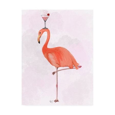 Fab Funky 'Flamingo And Cocktail 3' Canvas Art,18x24